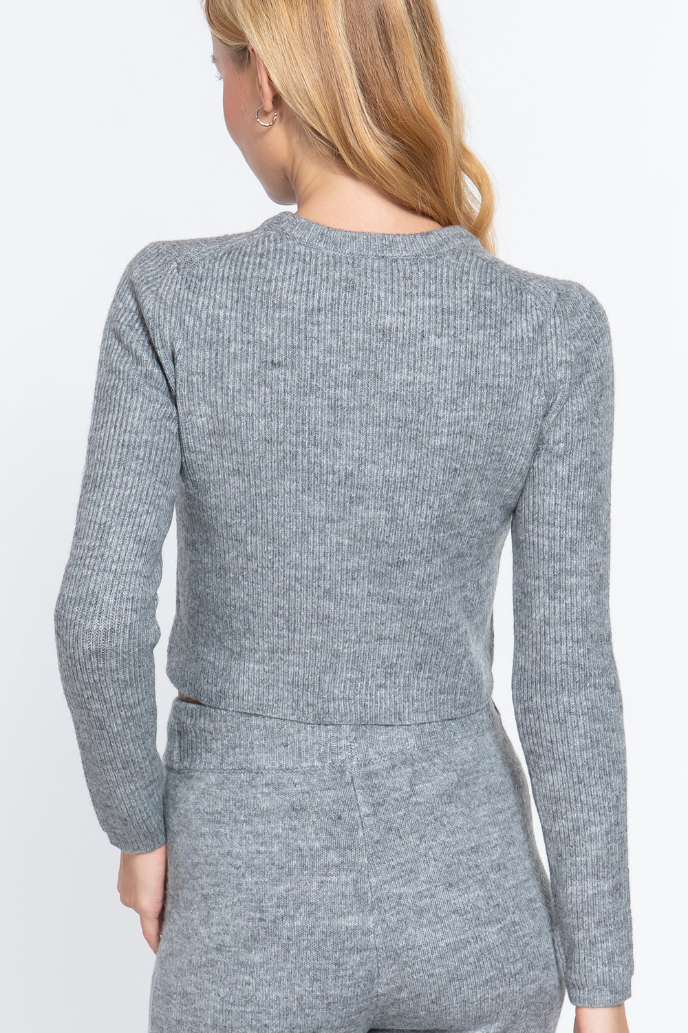 Long Slv Crew Neck Sweater Top