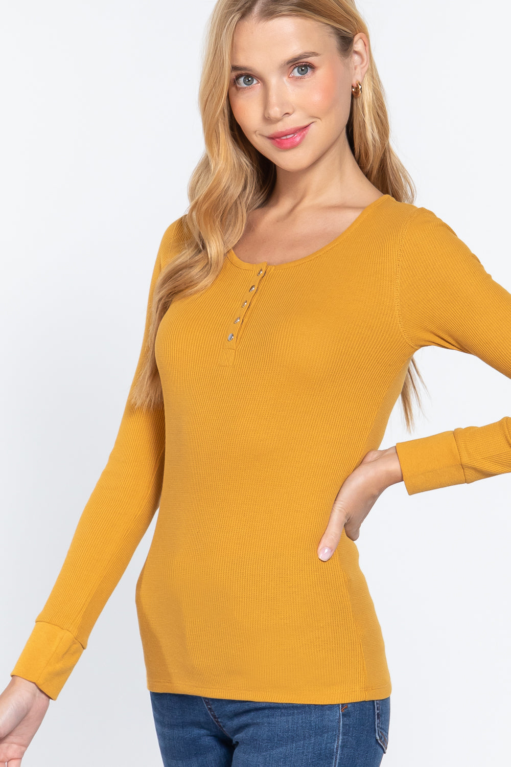 Long Slv Scoop Neck Thermal Top