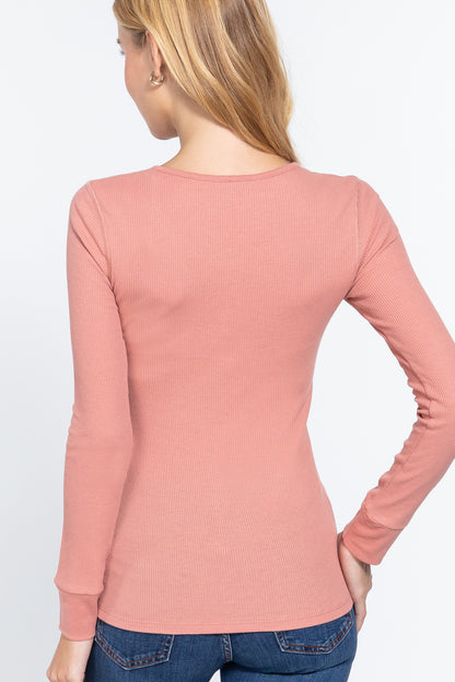 Long Slv Scoop Neck Thermal Top