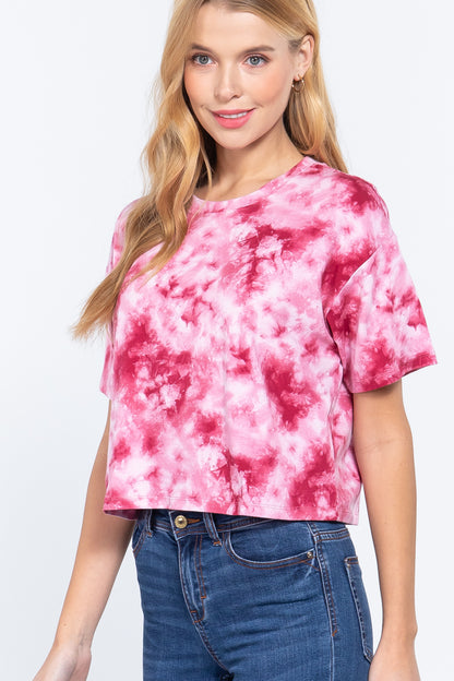 Tie-dye Cotton Jersey Crop Top