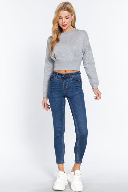 Dolman Slv Inner Fleece Terry Top