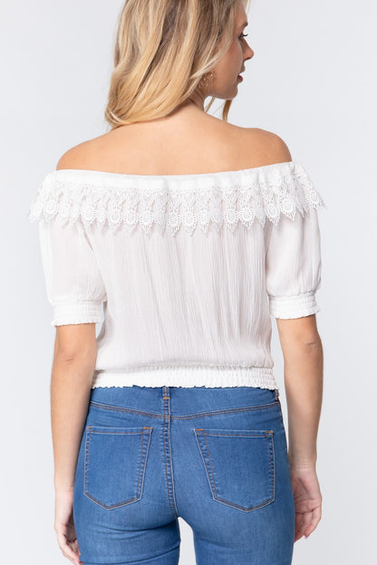 Off Shoulder Lace Detailed Top