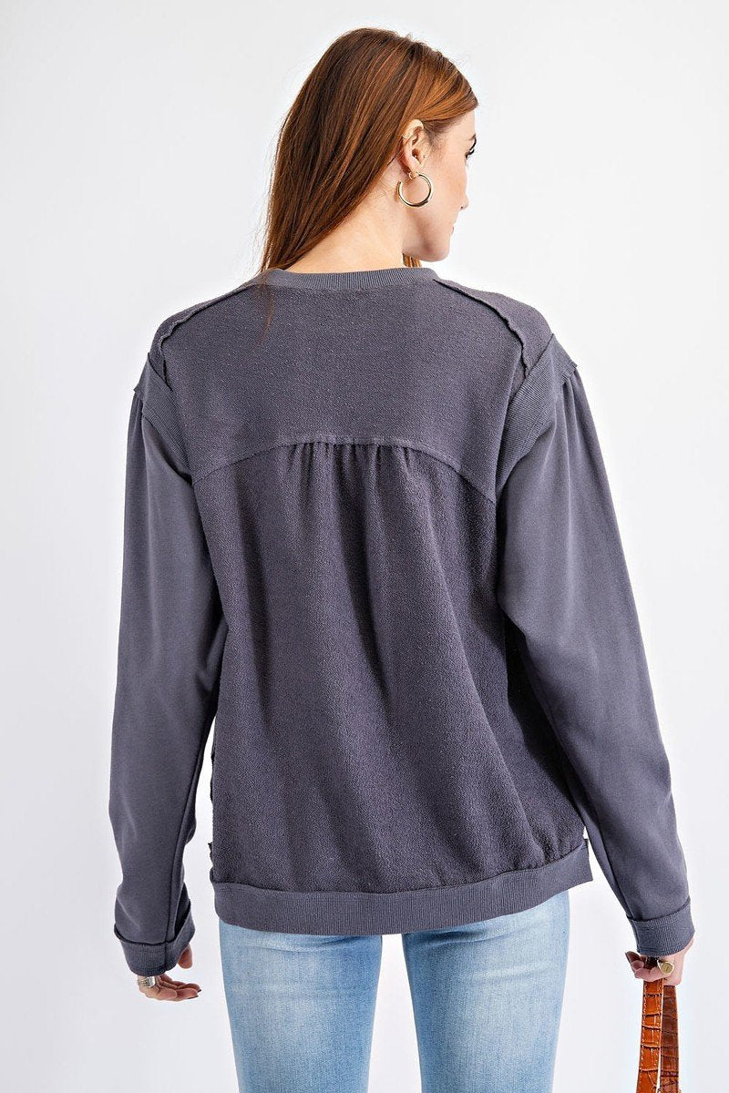 Terry Knit Loose Fit Pullover