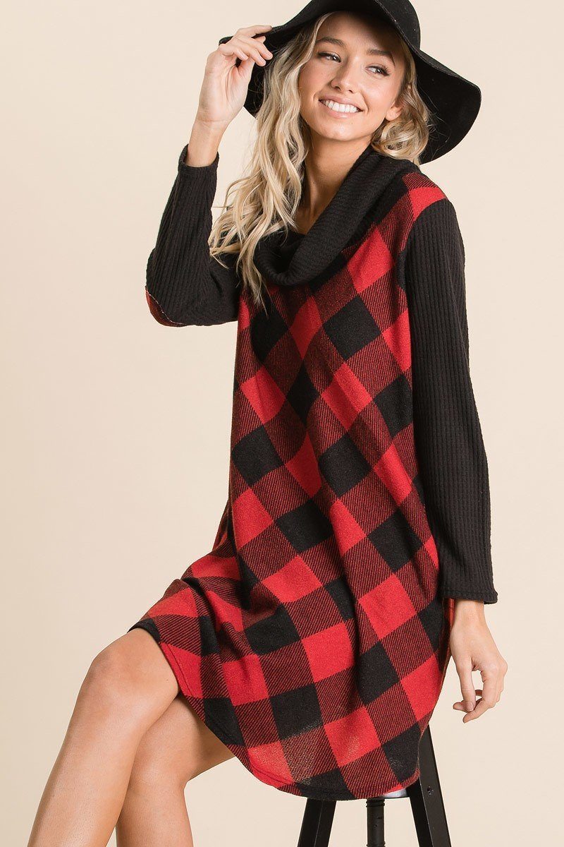 Buffalo Plaid Tartan Swing Dress