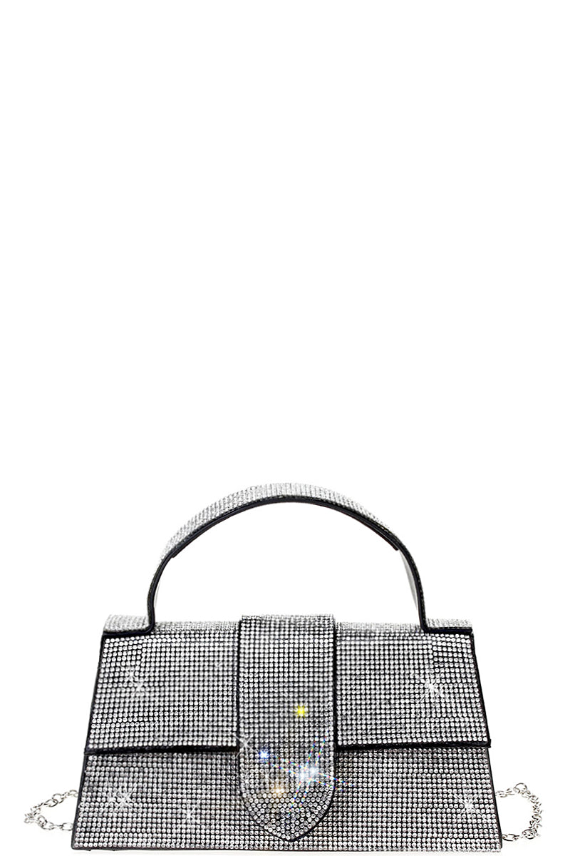 Rhinestone Allover Chic Design Handle Bag