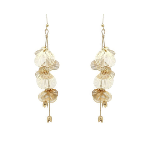 Flower Metal Drop Earrings