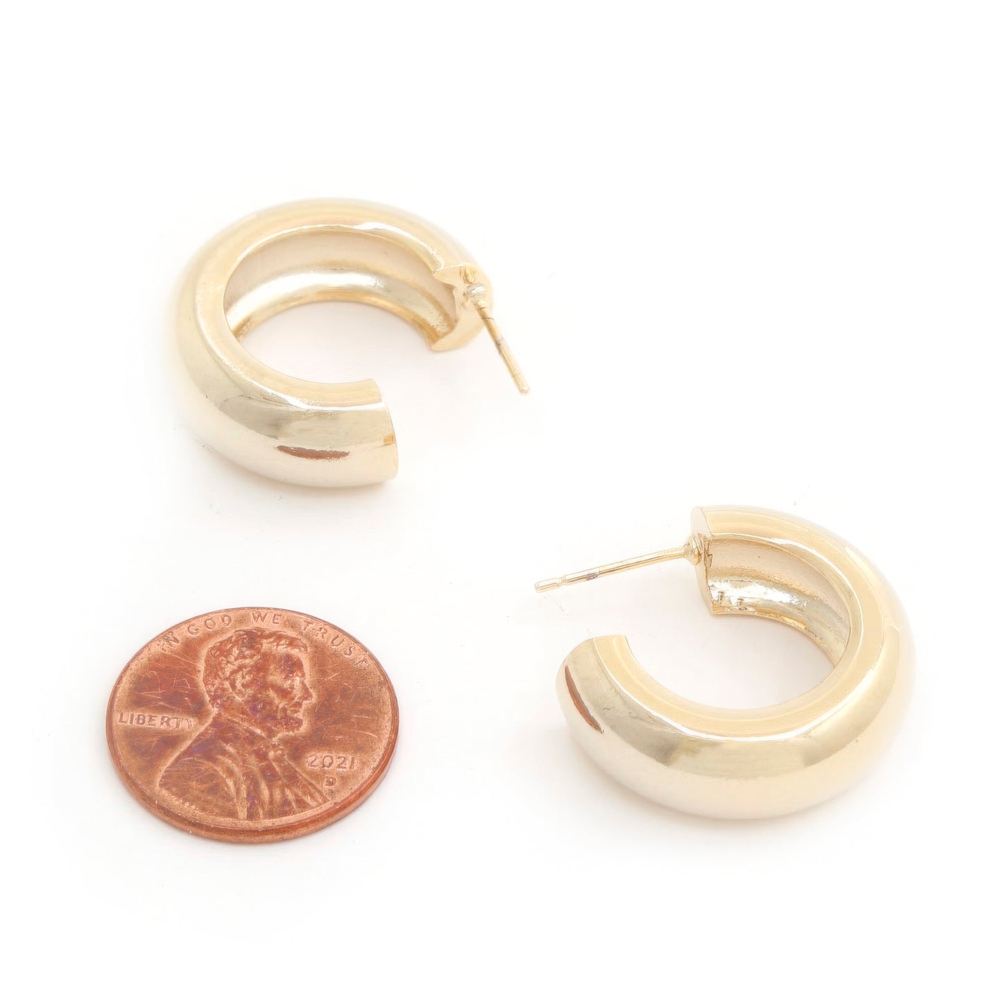 Sodajo Pipe Open Hoop Gold Dipped Earring