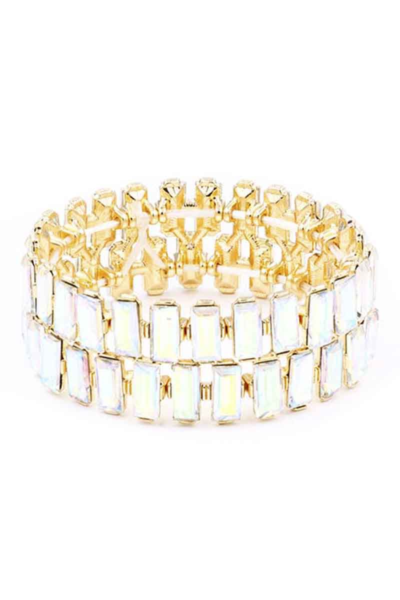 Rectangle Rhinestone Stretch Bracelet