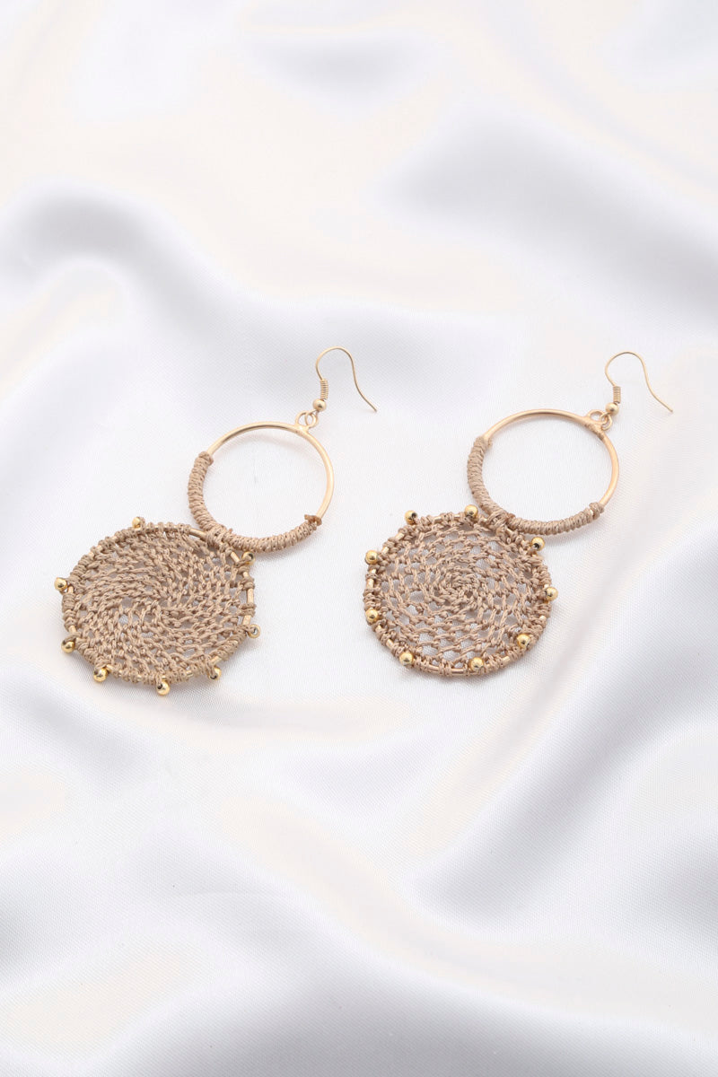 Double Circle Thread Beaded Earring