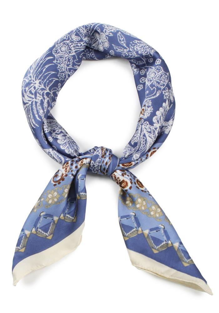 Elephant Paisley Print Satin Scarf