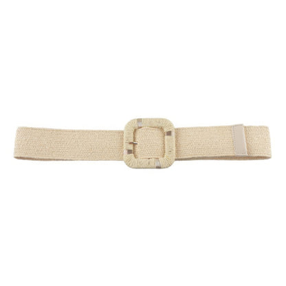 Straw Buckle Elastic Belt