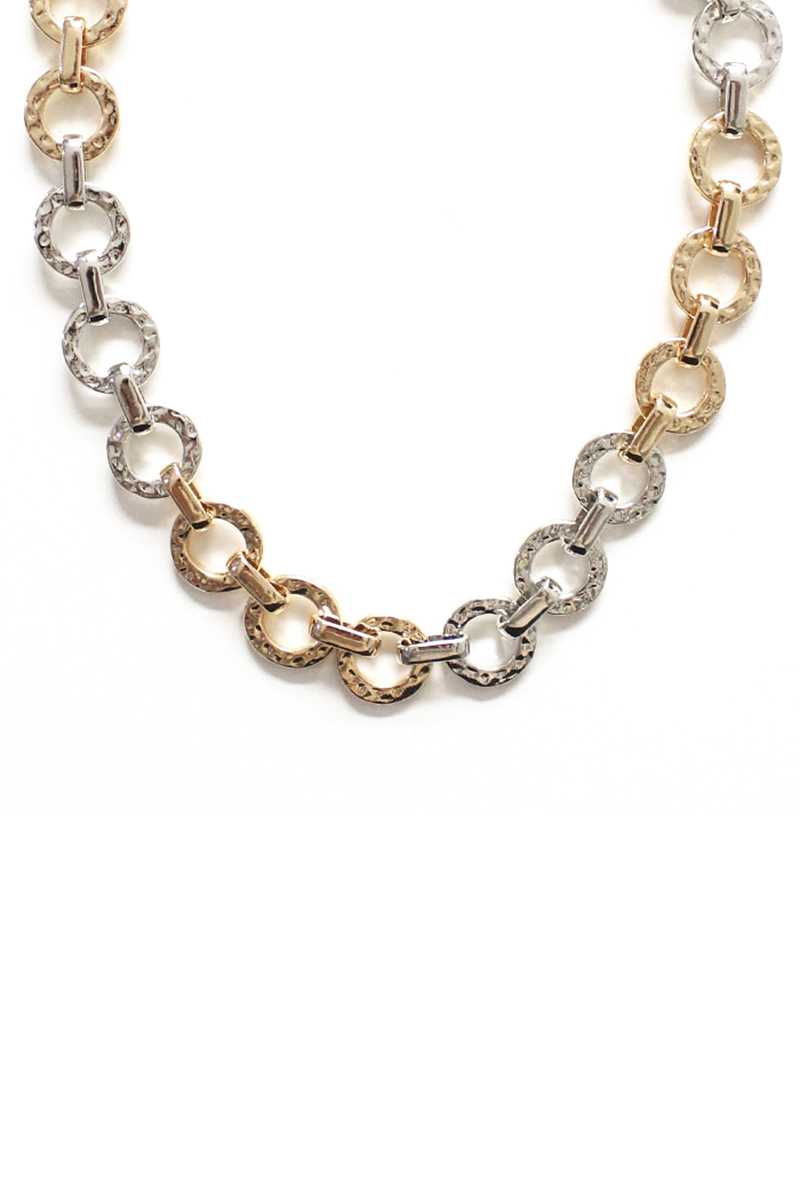 Fashion Metal Two Tone Necklace