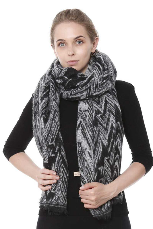 Zig Zag Printed Oblong Scarf