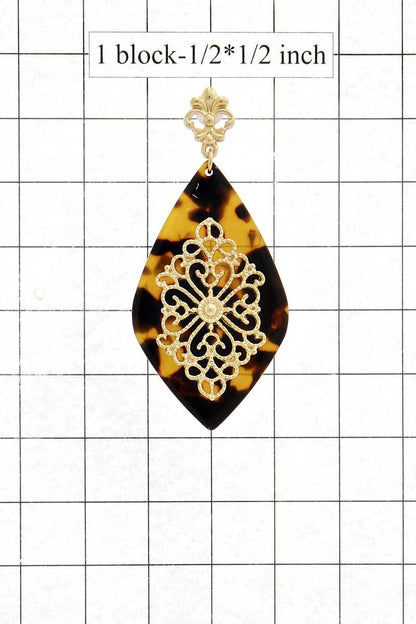 Teardrop Moroccan Pattern Earring