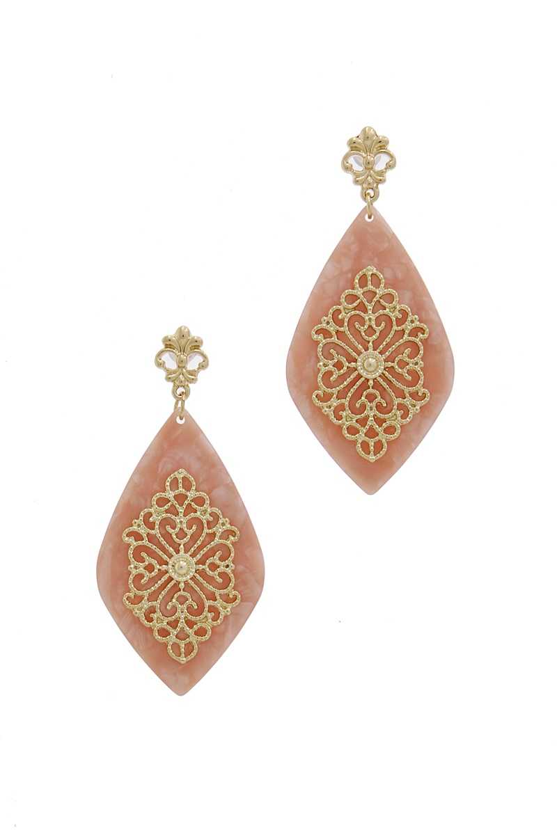 Teardrop Moroccan Pattern Earring