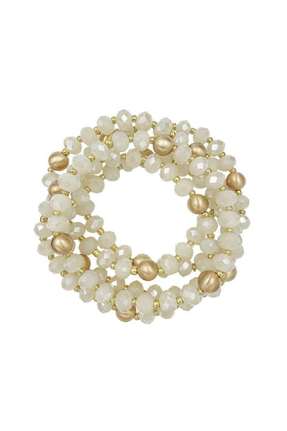 Fashion Glass Bead Multi Stretch Bracelet