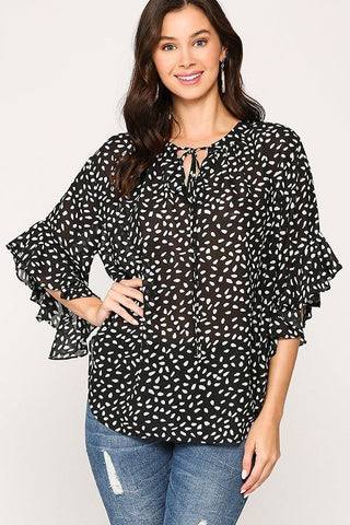 Leopard Printed Crepe Top