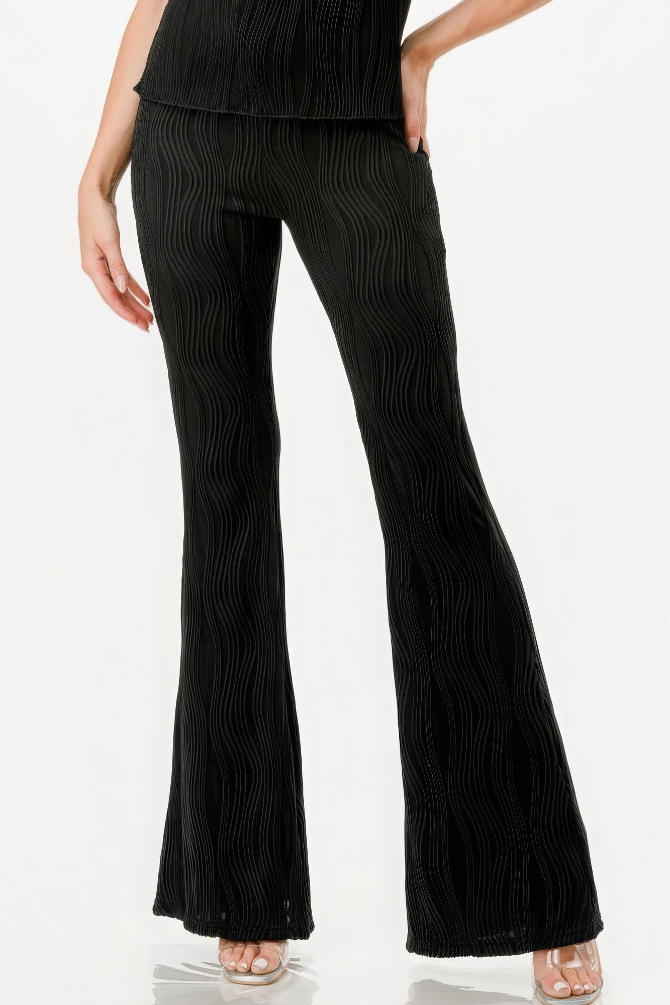 Pretty Pleated Flare Pants Set