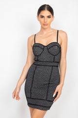 Sleeveless Sparkle Honeycomb Bodycon Dress