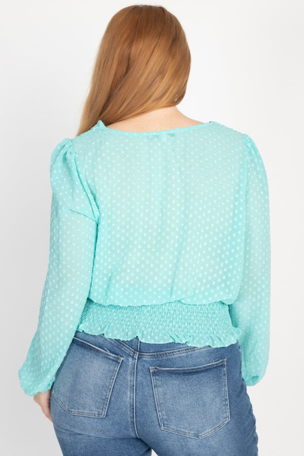 Waist Smoking V Neck Blouse