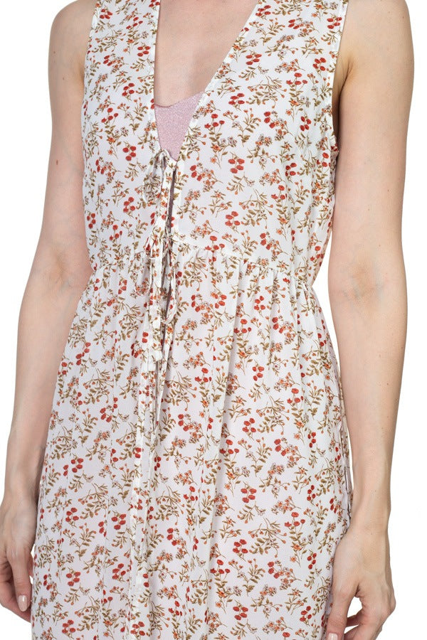 Floral Sheer Self Tie Duster