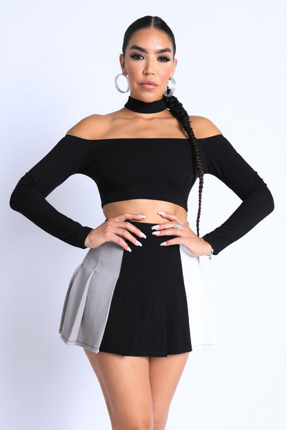 Choker Off-shoulder Top Set