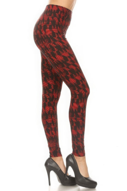 Abstract Printed High Waisted Leggings