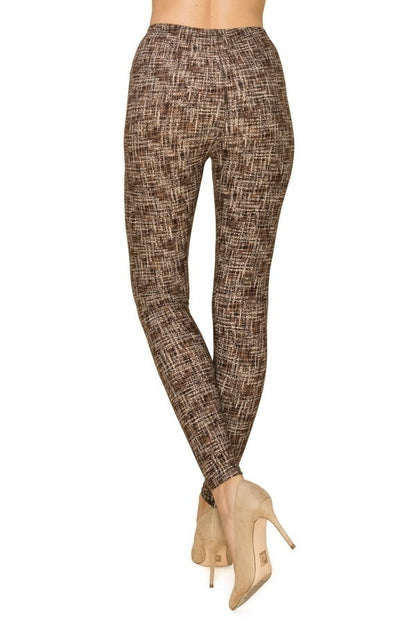 Multi Print, Full Length, High Waisted Leggings In A Fitted Style With An Elastic Waistband