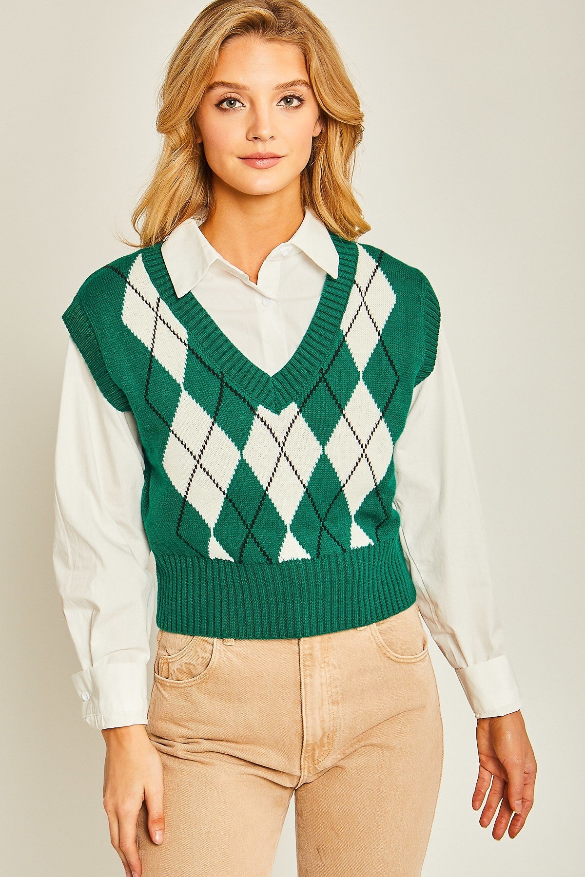 Argyle Print Sweater Vest