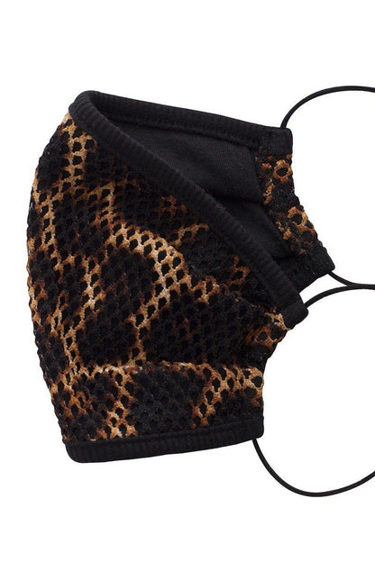 Mesh Leopard And Camouflauge Print Face Mask