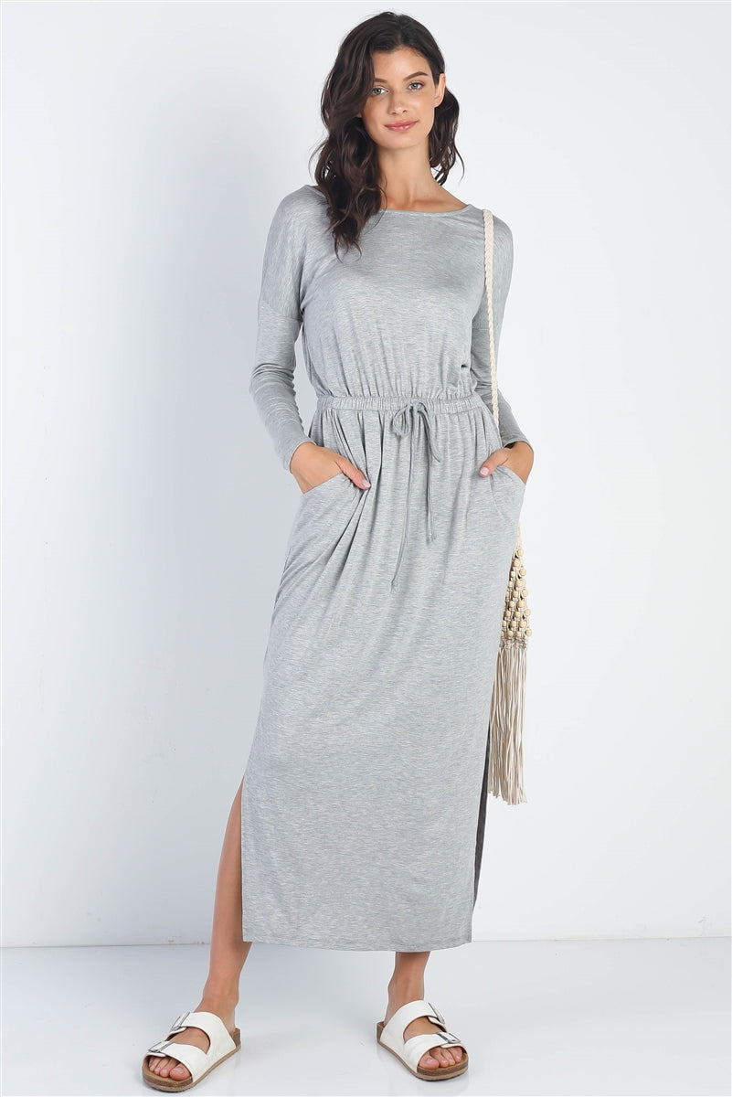 Midi Sleeve Basic Maxi Dress