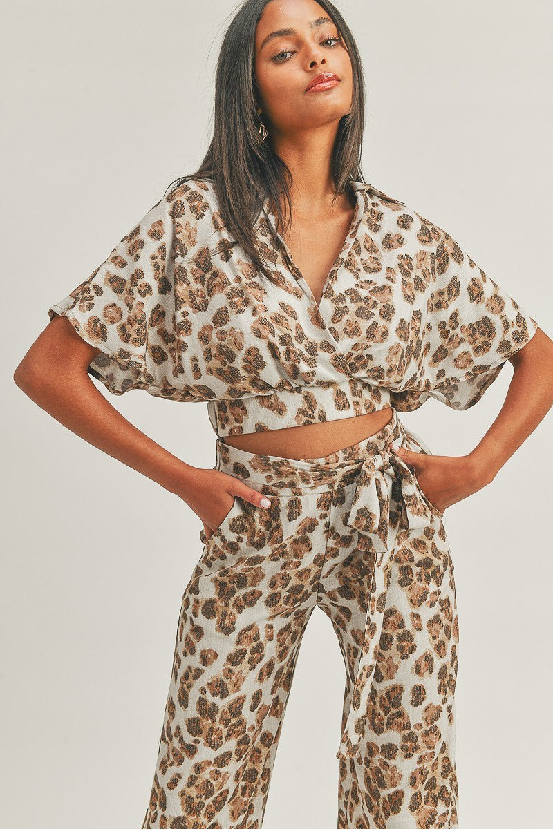 Crop Top Animal Print Set