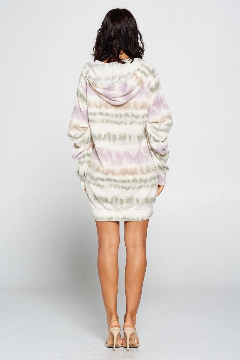 Terry Brushed Print Sweater Dress